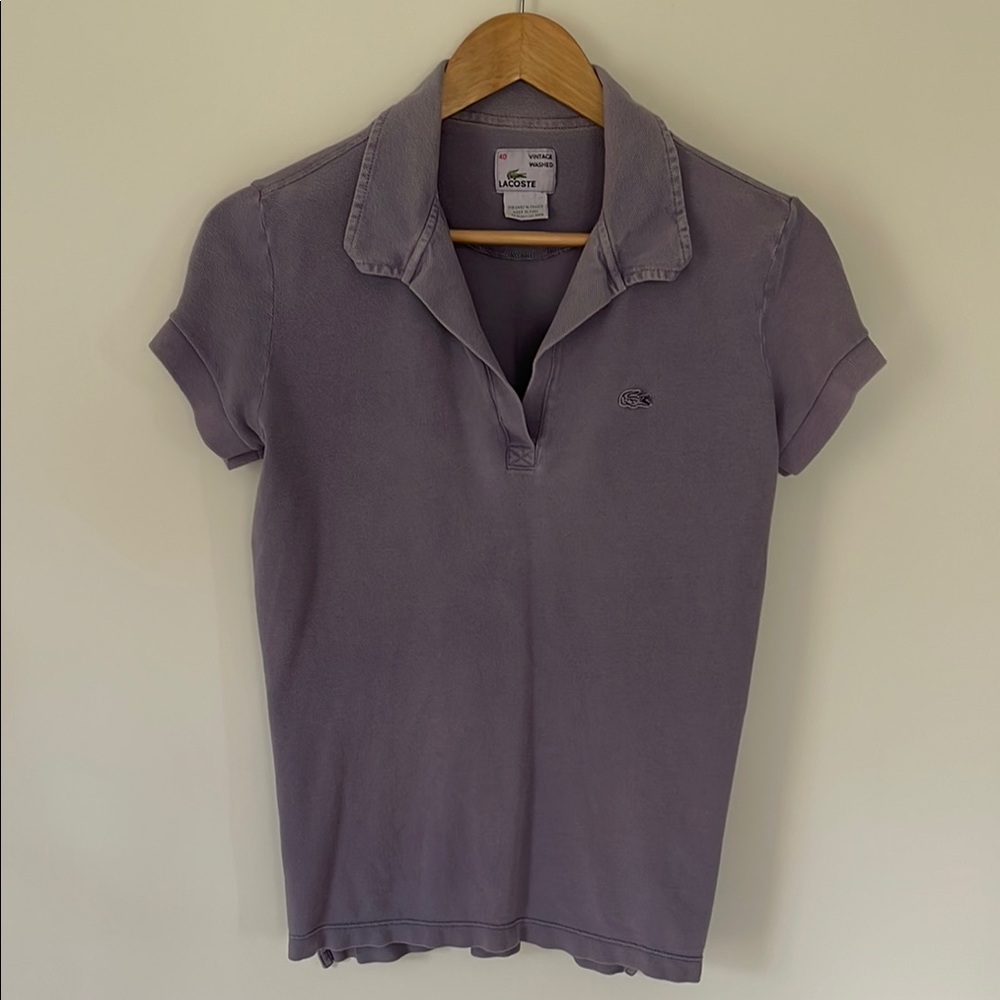 Lacoste Women's Short Sleeve Purple Polo Top